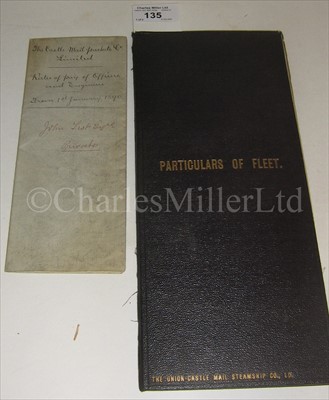 Lot 135 - UNION CASTLE LINE : 'PARTICULARS OF FLEET'<br/>a...