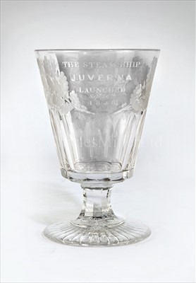 Lot 151 - A FINE ENGRAVED GLASS RUMMER COMMEMORATING THE...
