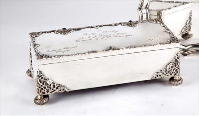 Lot 153 - A PRESENTATION SILVER LAUNCHING BOX FOR THE...