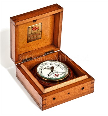Lot 225 - A CASED ANEROID BAROMETER PRESENTATION SET BY...