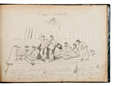 Lot 94 - A FRENCH MARINE ALBUM, 1864 possibly kept by a...