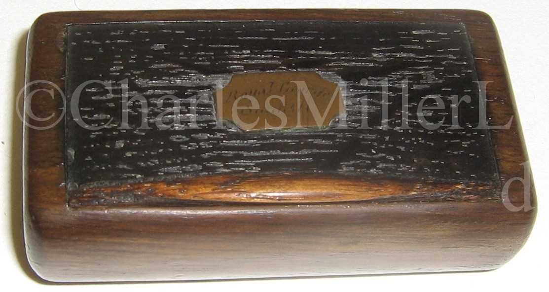 Lot 41 - THE ROYAL GEORGE, 1782<br/>a snuff box made of oak...
