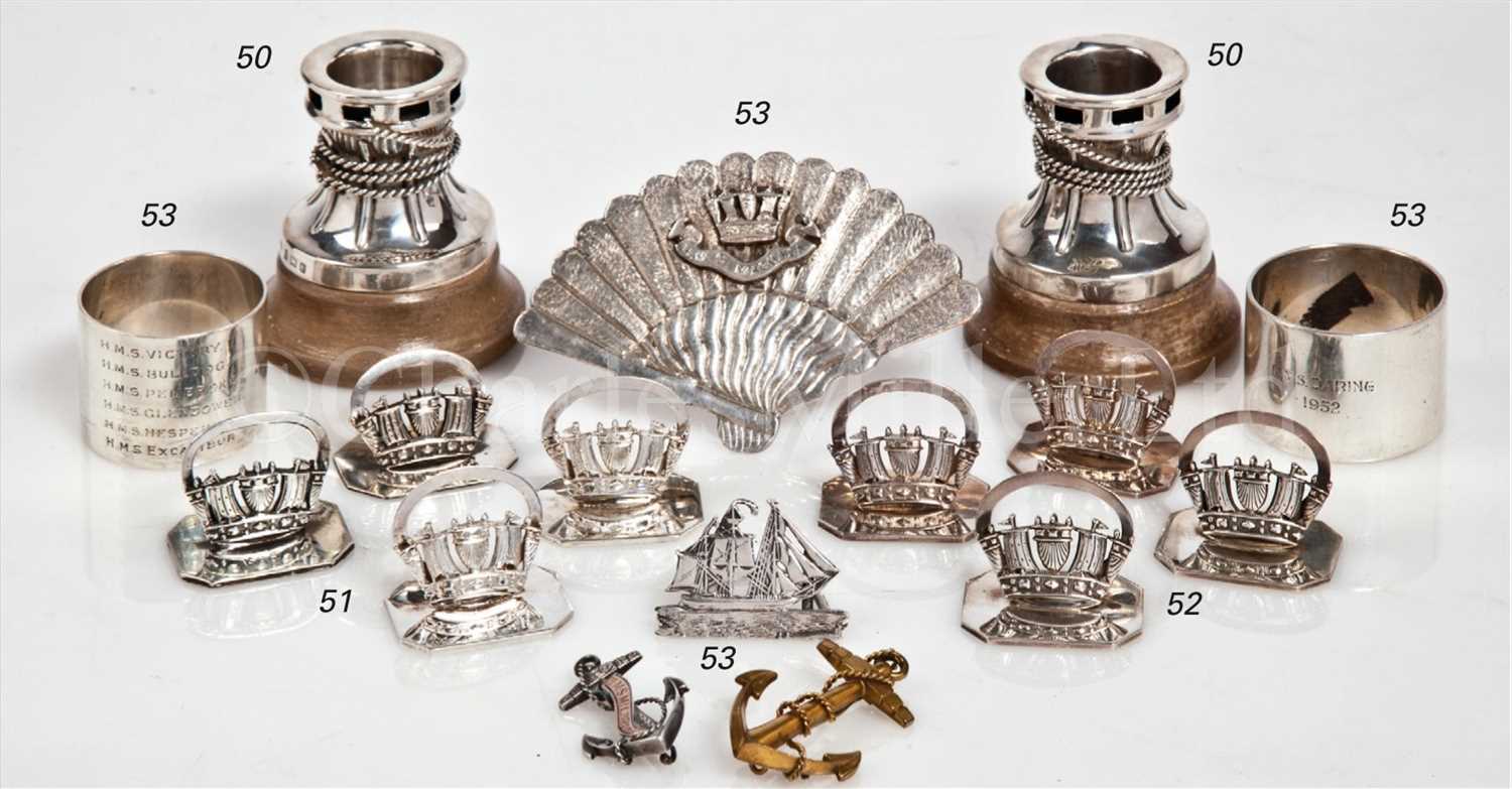 Lot 53 - A SILVER MENU HOLDER FROM H.M.S. MAGDALA...