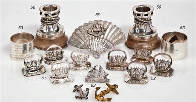Lot 53 - A SILVER MENU HOLDER FROM H.M.S. MAGDALA...