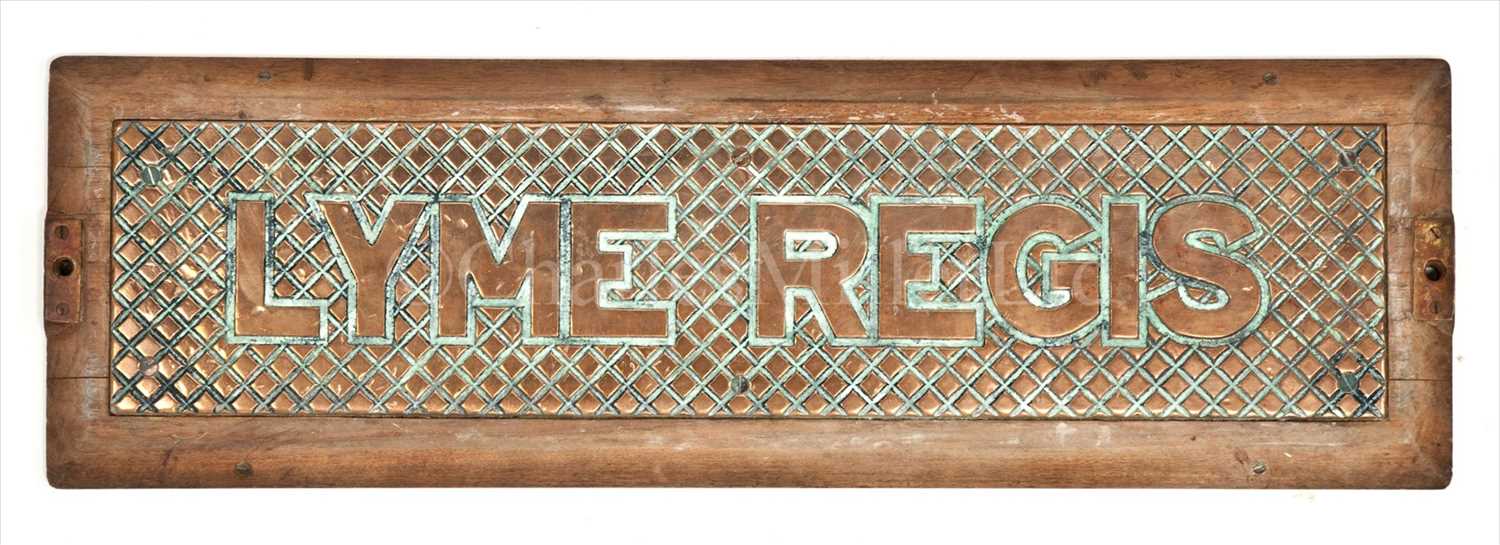 Lot 61 - A BRASS TREAD PLATE FROM THE MINESWEEPER...