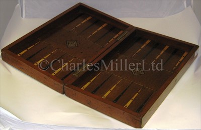 Lot 80 - A 19TH-CENTURY SAILOR'S PORTABLE WOODEN GAMES...