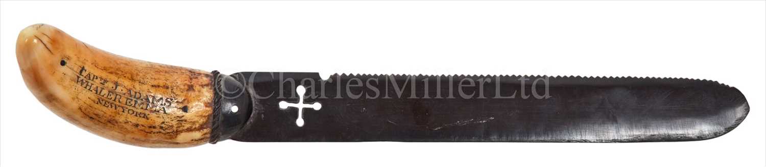 Lot 83 - A 19TH-CENTURY WHALE'S TOOTH AND BALEEN LETTER...
