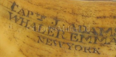 Lot 83 - A 19TH-CENTURY WHALE'S TOOTH AND BALEEN LETTER...