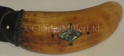 Lot 83 - A 19TH-CENTURY WHALE'S TOOTH AND BALEEN LETTER...