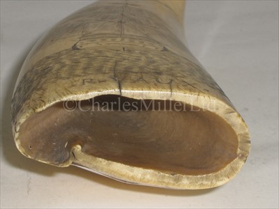 Lot 90 - A 19TH-CENTURY SAILOR'S SCRIMSHAW-DECORATED...