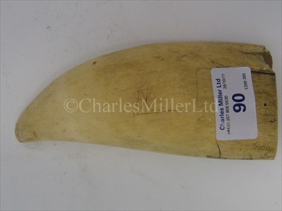 Lot 90 - A 19TH-CENTURY SAILOR'S SCRIMSHAW-DECORATED...