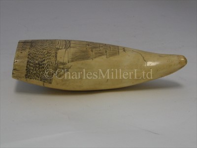 Lot 90 - A 19TH-CENTURY SAILOR'S SCRIMSHAW-DECORATED...