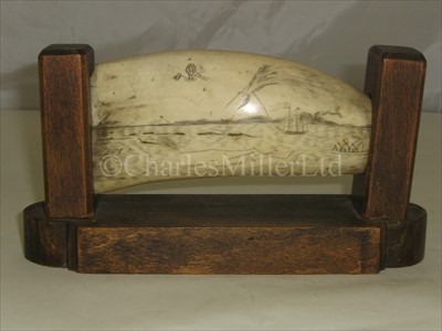 Lot 94 - A 19TH-CENTURY SAILOR'S SCRIMSHAW-DECORATED...