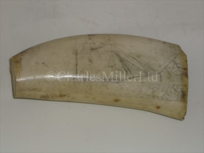 Lot 94 - A 19TH-CENTURY SAILOR'S SCRIMSHAW-DECORATED...