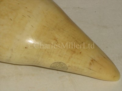 Lot 102 - A LARGE 19TH-CENTURY SCRIMSHAW-DECORATED...