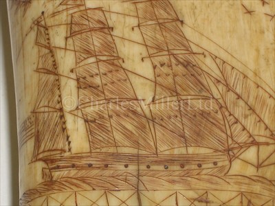 Lot 103 - TWO 19TH-CENTURY SAILOR'S SCRIMSHAW-DECORATED...