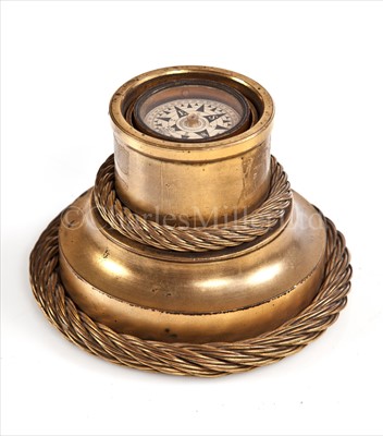 Lot 117 - RTO 26.10.11 <br/><br/>A NOVELTY GILT-BRASS INKWELL BY...