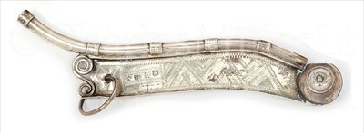 Lot 129 - A SILVER BOATSWAIN'S PIPE<br/>of unusual size,...
