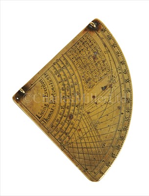 Lot 155 - A LATE 17TH-CENTURY GUNTER-TYPE QUADRANT BY...