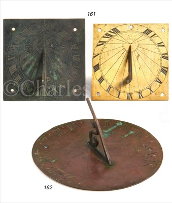 Lot 162 - A BRASS SUNDIAL SIGNED S. LINAKER,...