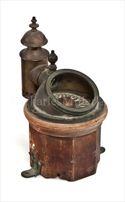 Lot 216 - AN UNUSUAL SMALL LIQUID-TYPE BINNACLE...
