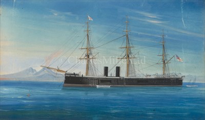 Lot 19 - ITALIAN SCHOOL, 19TH-CENTURY<br/>A British warship...