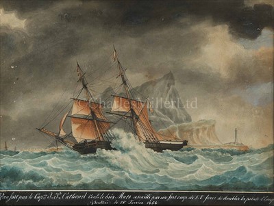 Lot 39 - MATHIEU-ANTOINE ROUX (1799-1872)<br/>The brig Mars...