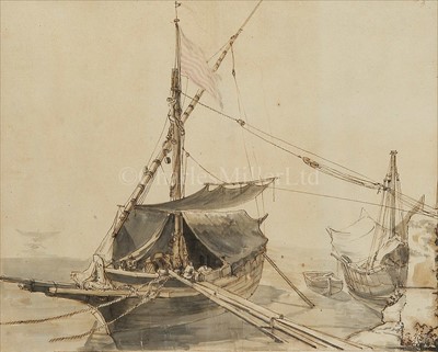 Lot 56 - CLAUDE-JOSEPH VERNET (1714-1789)<br/>A Xebec at...