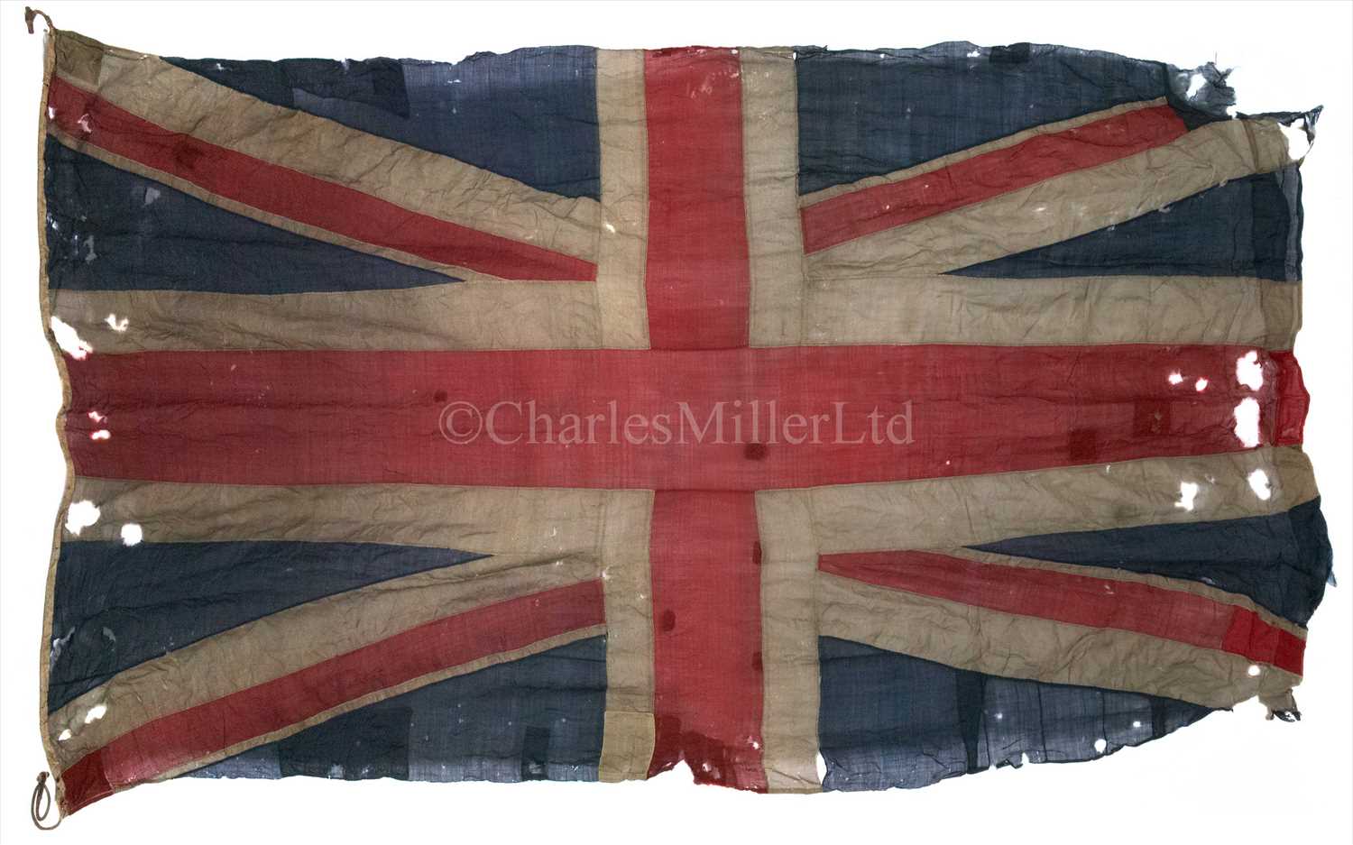 Lot 80 - AN EARLY 19TH-CENTURY NAVAL UNION FLAG,...
