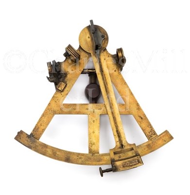 Lot 217 - A 10IN. RADIUS LACQUERED-BRASS VERNIER SEXTANT...