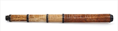 Lot 243 - AN 18TH-CENTURY CARD AND HORN 1IN. THREE-DRAW TELESCOPE