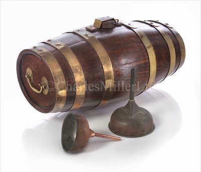 Lot 50 - A 19TH-CENTURY ROYAL NAVY CEREMONIAL OAK RUM...
