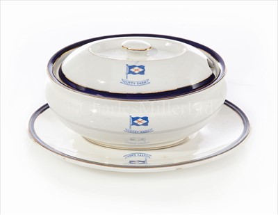 Lot 123 - A THREE-PIECE CERAMIC SOUP TUREEN FROM THE...