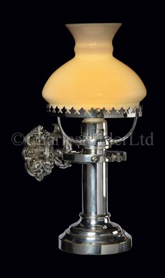 Lot 132 - A FINE 19TH CENTURY NICKEL-PLATED GIMBALLED...