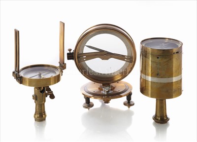 Lot 189 - A LACQUERED-BRASS DIP CIRCLE<br/>unsigned, with...