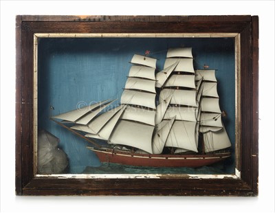 Lot 215 - A 19TH-CENTURY SAILORWORK DIORAMA OR...
