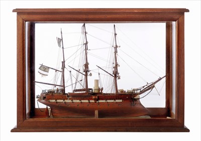 Lot 219 - A SAILOR'S WOOD AND BONE MODEL OF A FRENCH...