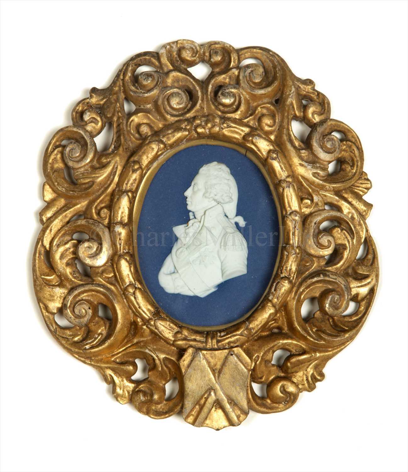 Lot 43 - A WEDGWOOD JASPERWARE PLAQUE OF LORD...
