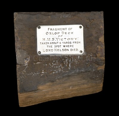 Lot 54 - A FRAGMENT OF VICTORY ORLOP DECK TIMBER<br/><br/>with...
