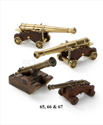 Lot 65 - A PAIR OF 19TH-CENTURY MINIATURE BRASS...