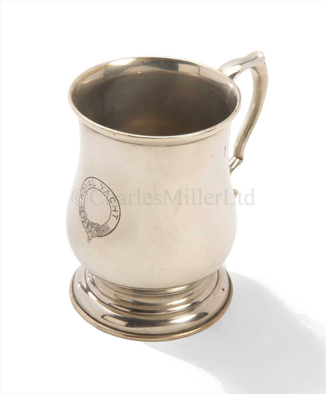 Lot 87 - A PLATED HALF PINT TANKARD FROM THE OFFICERS'...