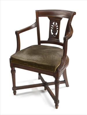 Lot 96 - A SHERATON REVIVAL 1ST CLASS RESTAURANT CHAIR...