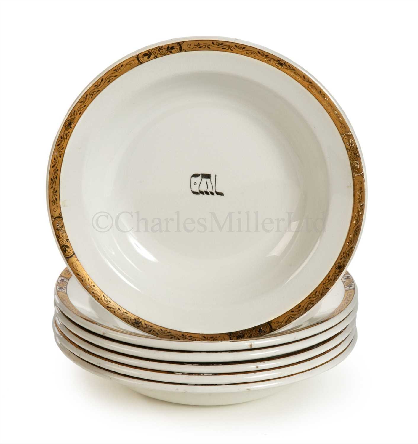 Lot 113 - R.M.S. MAURETANIA: A SET OF SIX KOSHER SOUP...