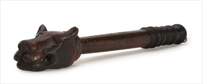 Lot 144 - A RARE LYNSTOCK <br/>the turned tapering shaft...