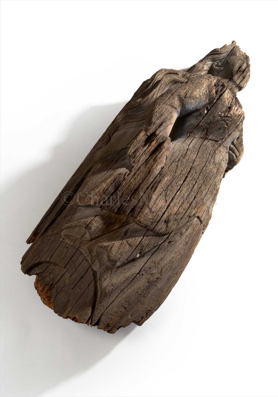 Lot 145 - A 19TH-CENTURY FIGUREHEAD IN SALVAGED...