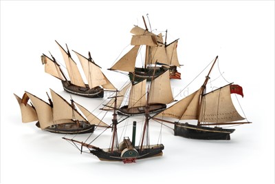 Lot 242 - A COLLECTION OF MINIATURE WATERLINE MODELS,...