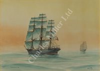 Lot 7 - δ ERIC TUFNELL (BRITISH, 1888-1978): 'Flying Cloud' 1851; 'Vermont' U.S. clipper bark; 'Sea Witch'; 'Surprise'; 'Flying Eagle'