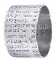 Lot 70 - AN HISTORICALLY INTERESTING SILVER NAPKIN RING...